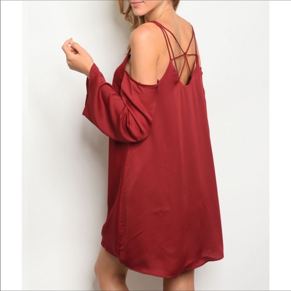 Just arrived!! Wine Bell cold shoulder tunic/dress - Picture 2 of 5